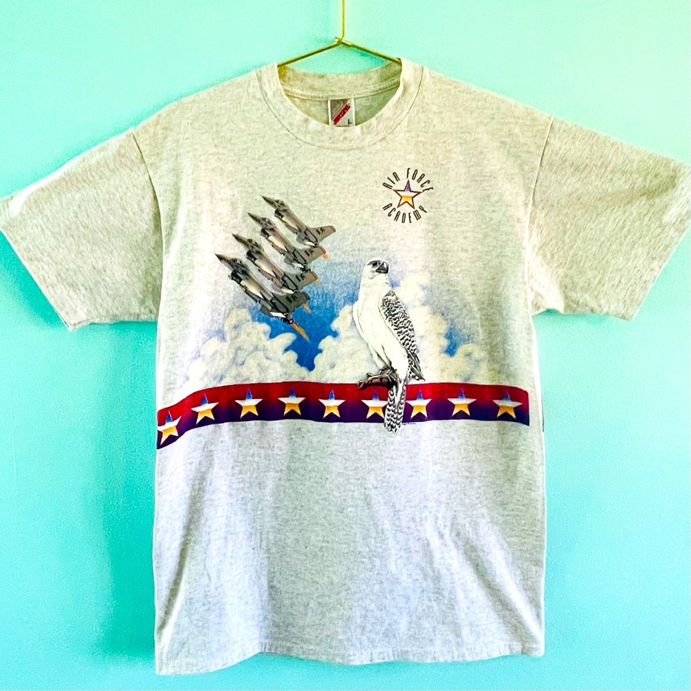 Vintage Air Force Academy Shirt 90s Streetwear Military USA Eagle Fighter Jet